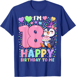 Penguin Birthday Party Shirt | Girls 18th Birthday Penguin T-Shirt - T-Shirt | Royal