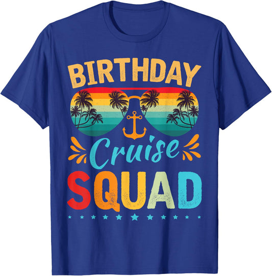 Birthday Cruise Squad Family Birthday Party Vacation T-Shirt - T-Shirt | Royal