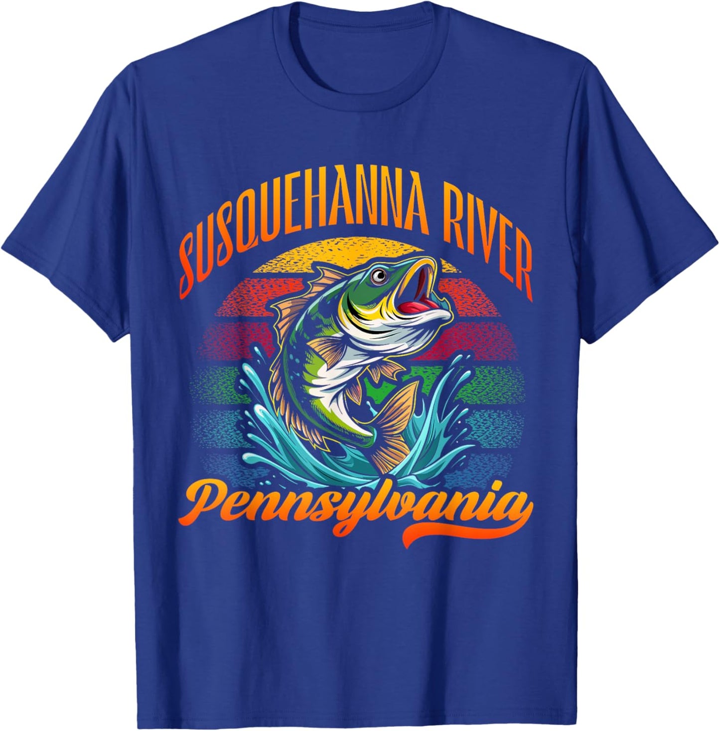 SUSQUEHANNA RIVER, PENNSYLVANIA, a Fishing Retro desifn T-Shirt - T-Shirt | Royal