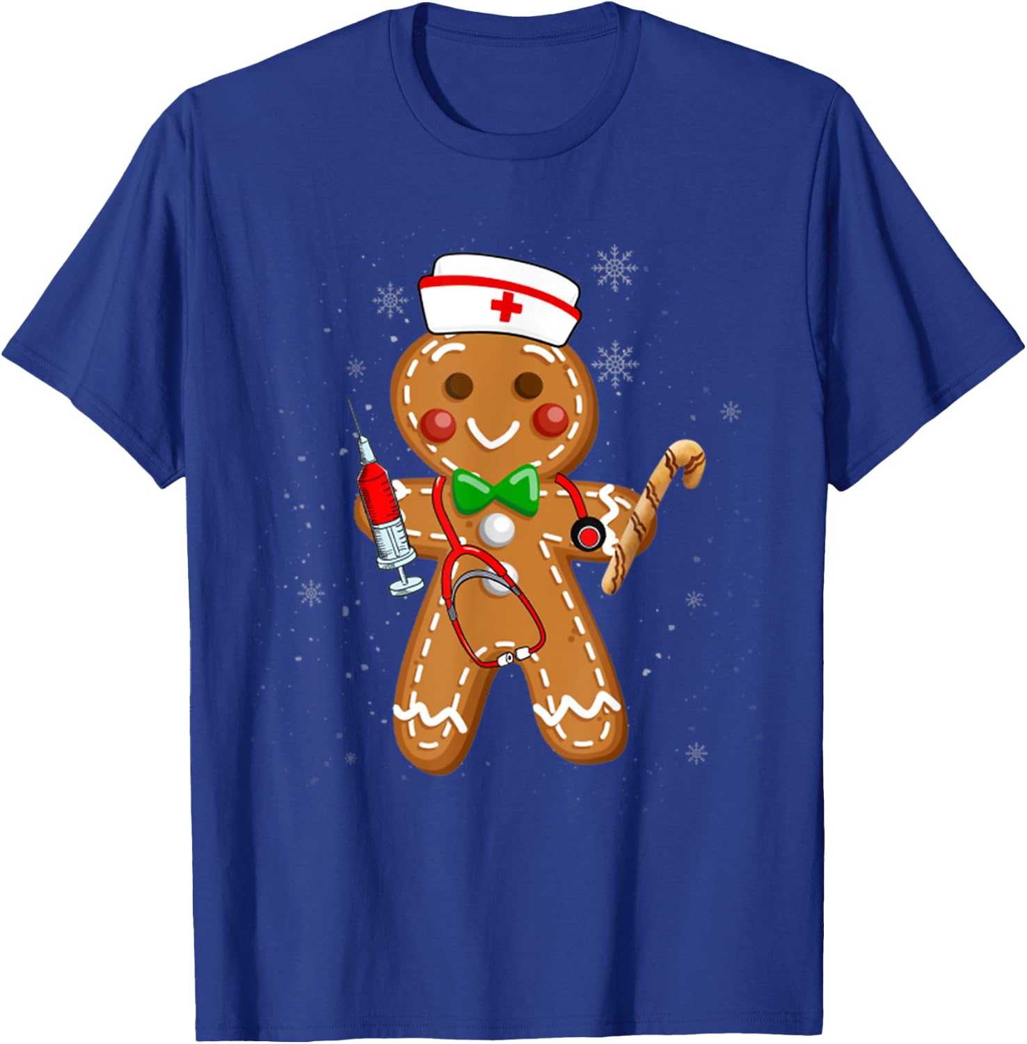 Christmas Gingerbread Nurse Cookie Costume Baking Xmas T-Shirt - T-Shirt | Royal