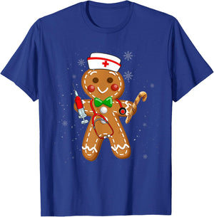 Christmas Gingerbread Nurse Cookie Costume Baking Xmas T-Shirt - T-Shirt | Royal