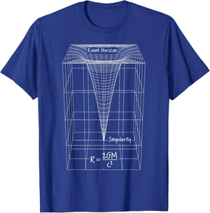 Black Hole Physics Diagram Schwarzschild Radius Science T-Shirt - T-Shirt | Royal