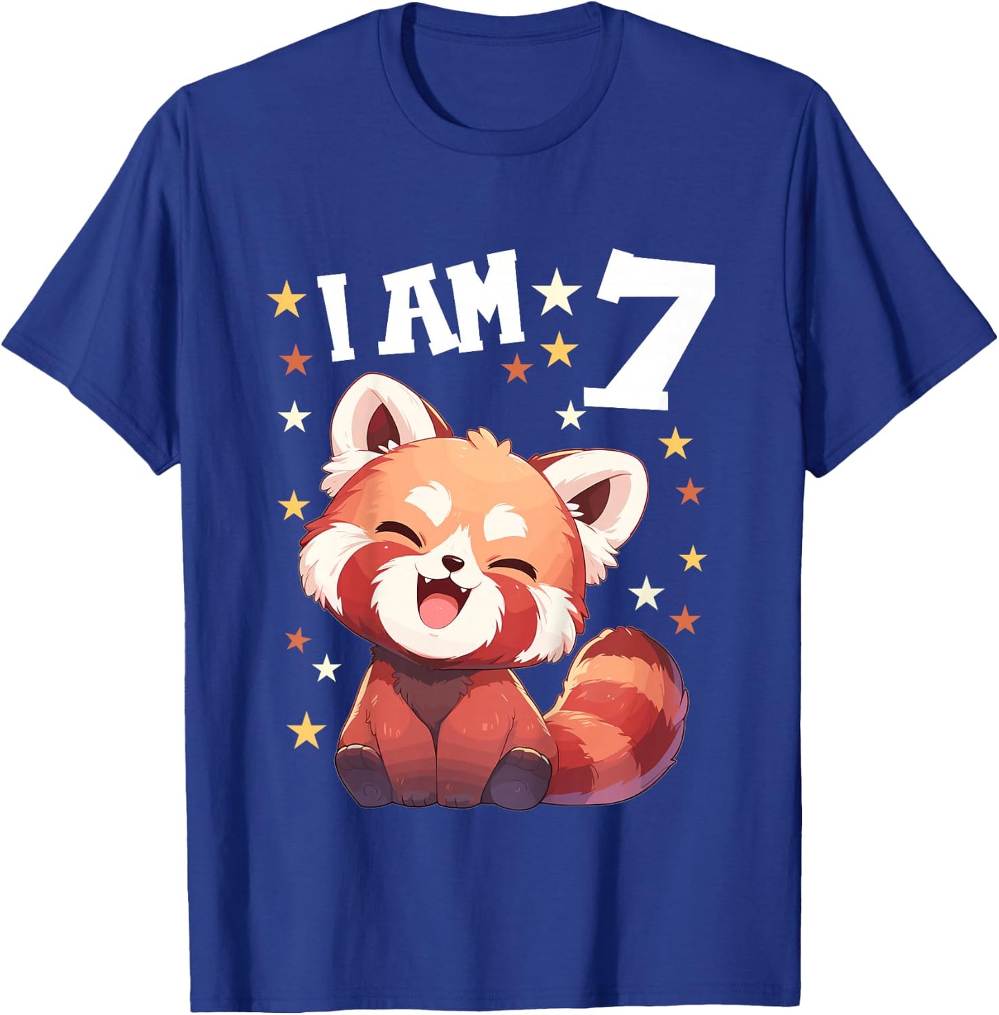 Kids 7 Years old 7 birthday Red Pandas Boy Girl Red Panda T-Shirt - T-Shirt | Royal