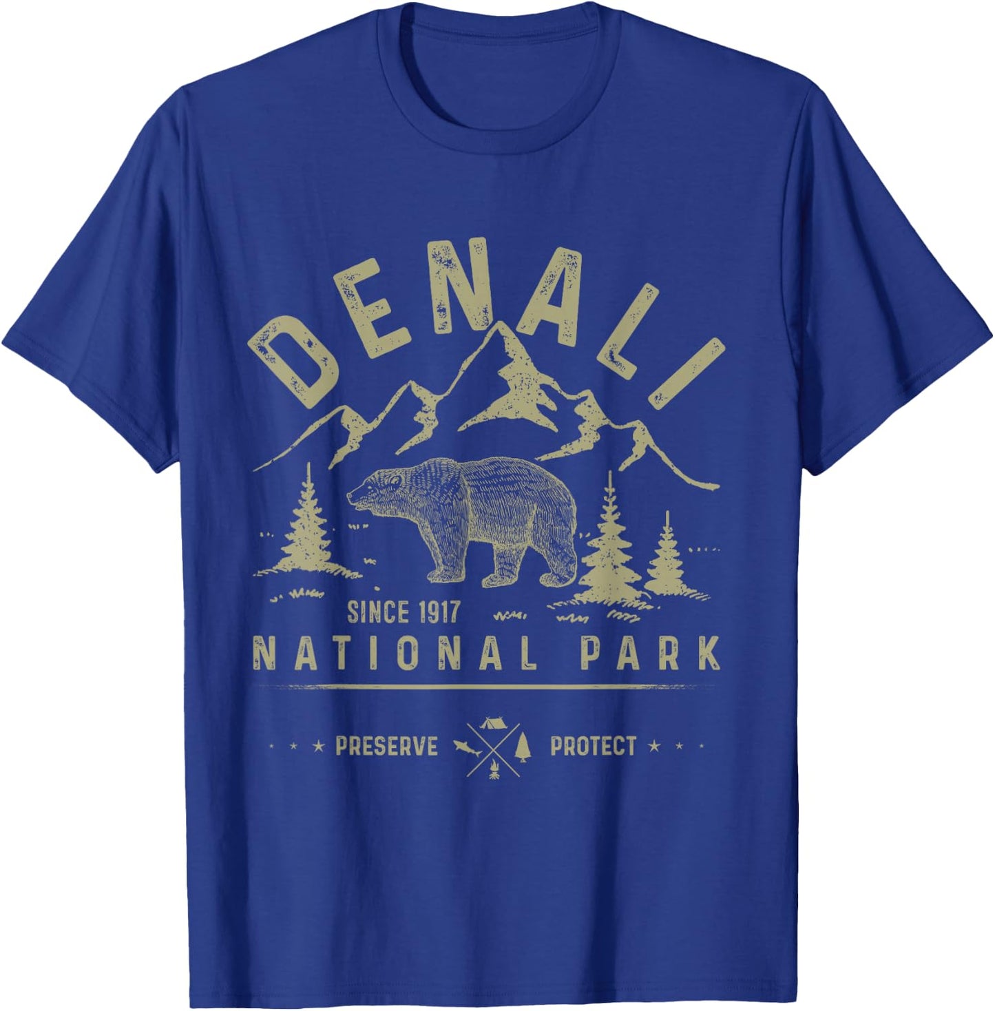 Denali National Park and Preserve Shirt Bear Apparel Denali T-Shirt - T-Shirt | Royal
