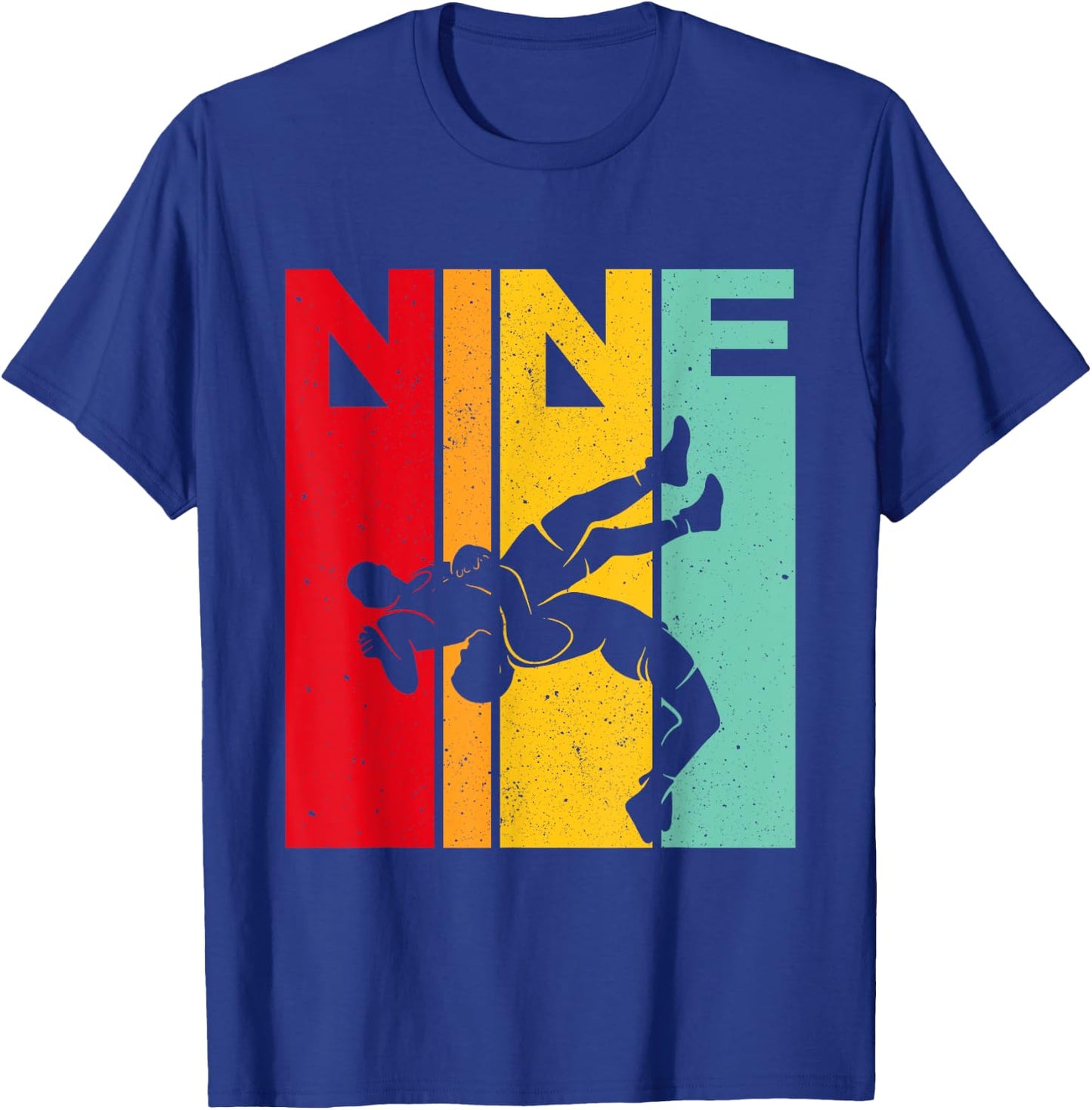 9th Retro Wrestling Theme 9 Year Old Kids Birthday T-Shirt - T-Shirt | Royal
