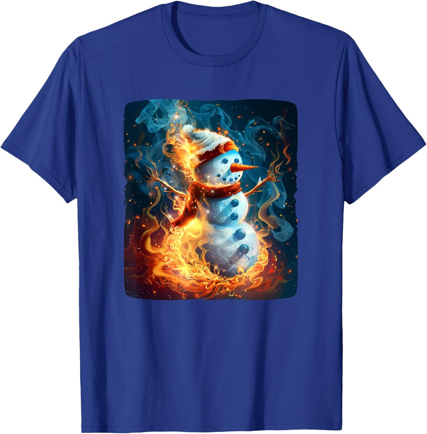 Burning Snowman Outfit for Adults and Kids T-Shirt - T-Shirt | Royal
