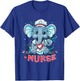 Nurse Elephant Medical Elephant Nursing School Stethoscope T-Shirt - T-Shirt | Royal