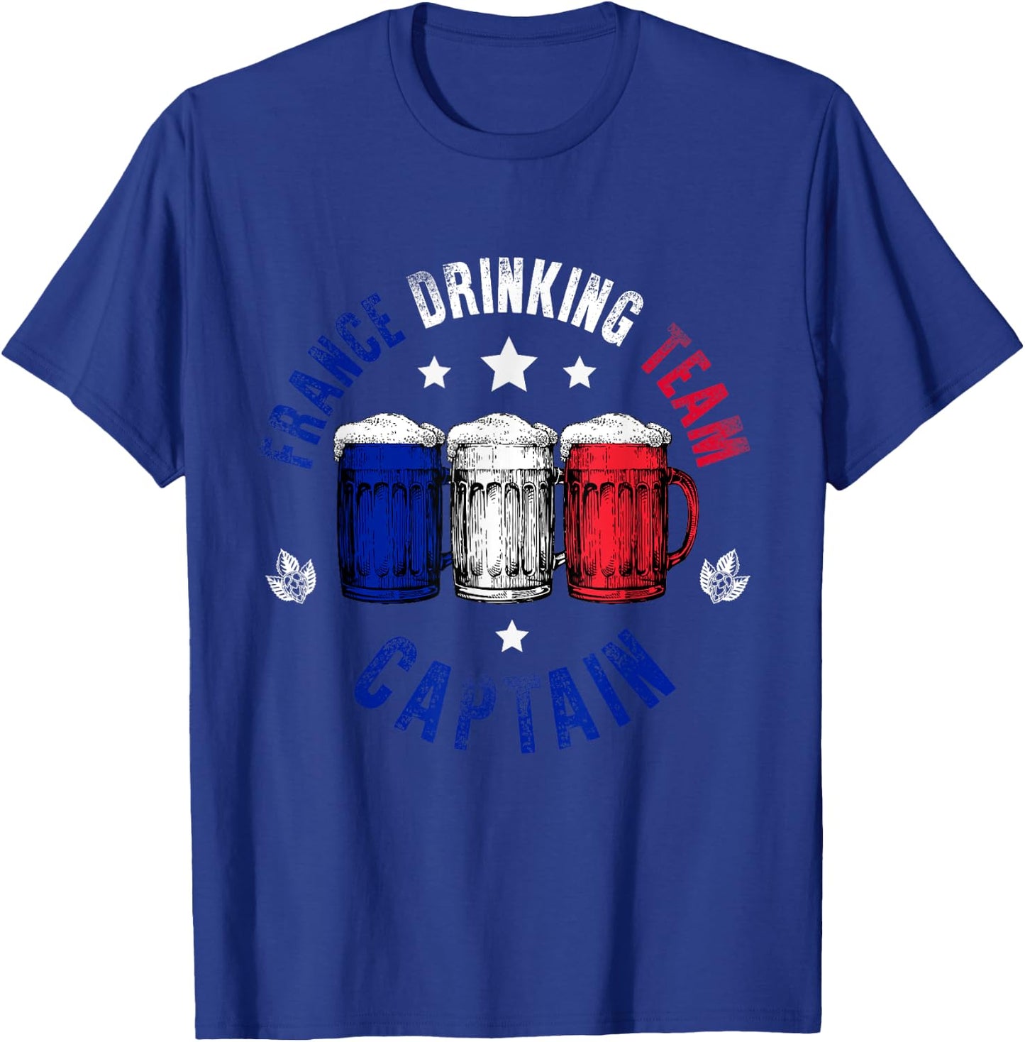 Drink Beer Can France Flag Funny Drinking France Team T-Shirt - T-Shirt | Royal