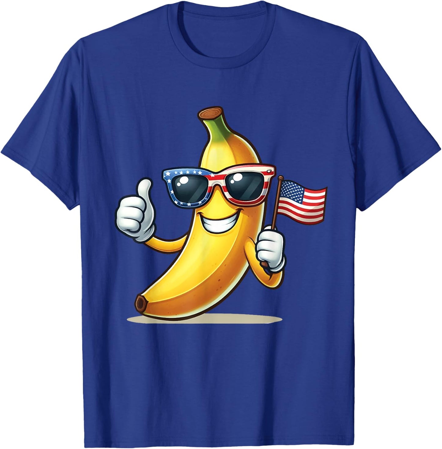 Patriotic Banana 4th Of July American Flag USA Sunglasses T-Shirt - T-Shirt | Royal