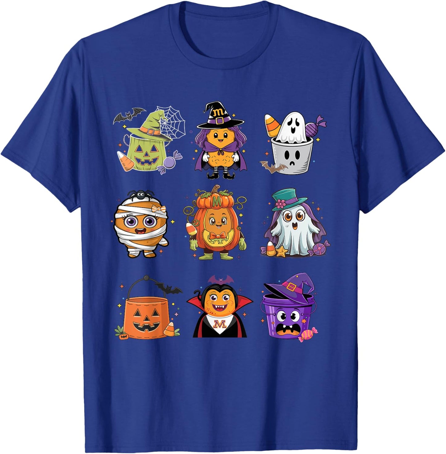 Cute Spooky Chicken Nuggets Pumpkin Halloween 90's Vintage T-Shirt - T-Shirt | Royal