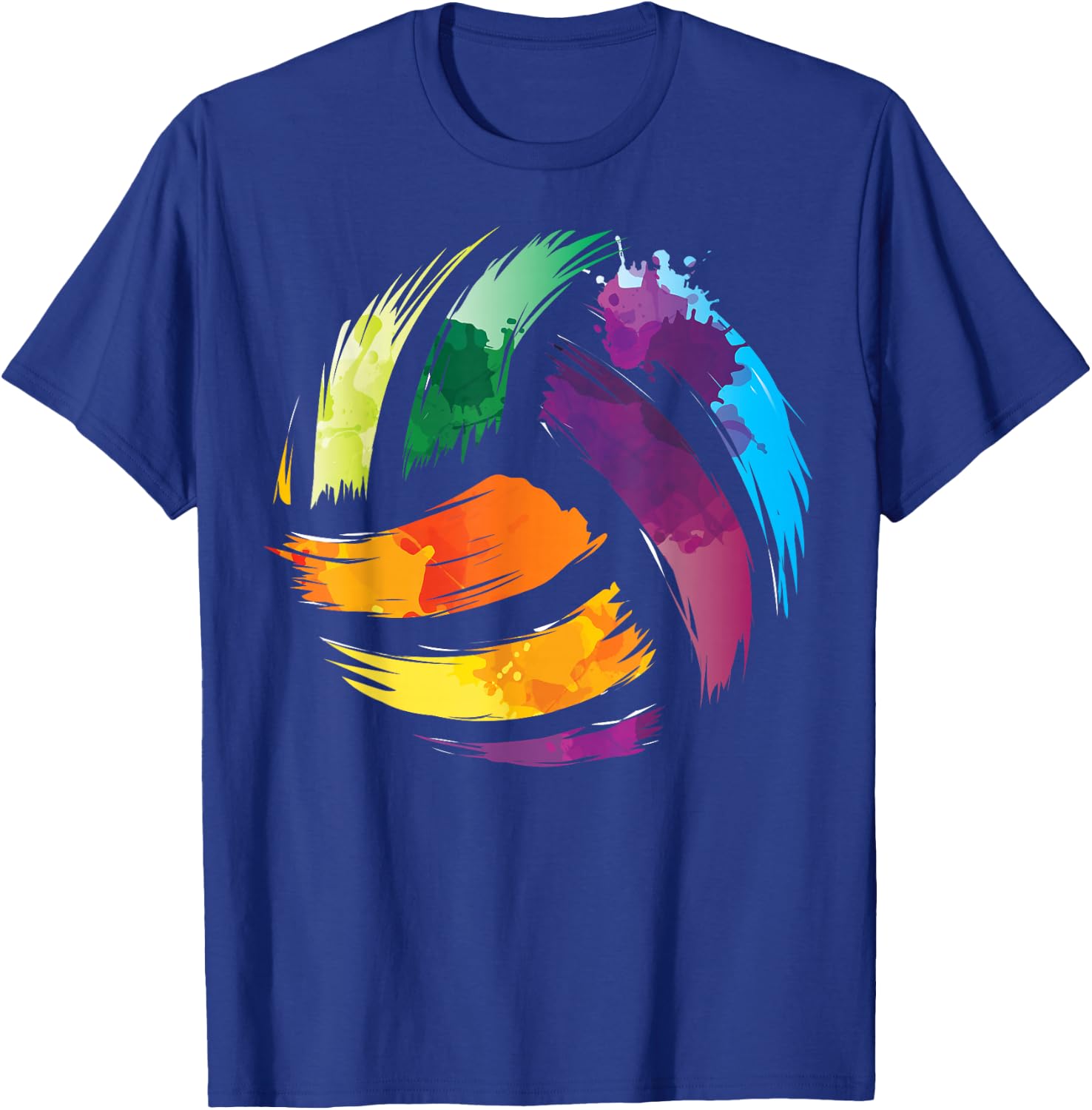Colorful Volleyball | Cute Colorsplash Ball Gift Small T-Shirt - T-Shirt | Royal