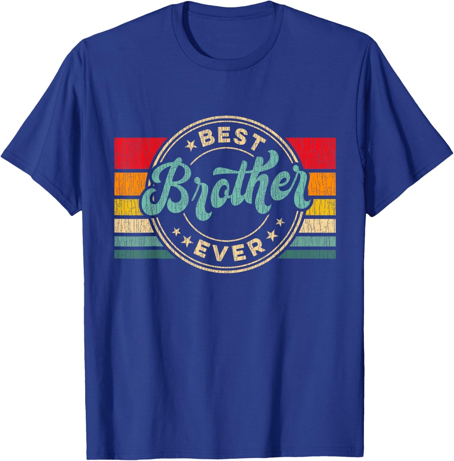 Best Brother Ever Vintage Retro Brother Gift T-Shirt - T-Shirt | Royal