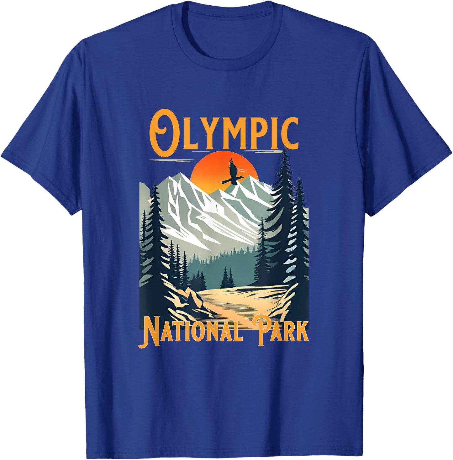 Vintage Olympic National Park Souvenir Hiking T-Shirt - T-Shirt | Royal