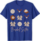 Baseball Sister Coquette Bow Girls Cheer Baseball T-Shirt - T-Shirt | Royal