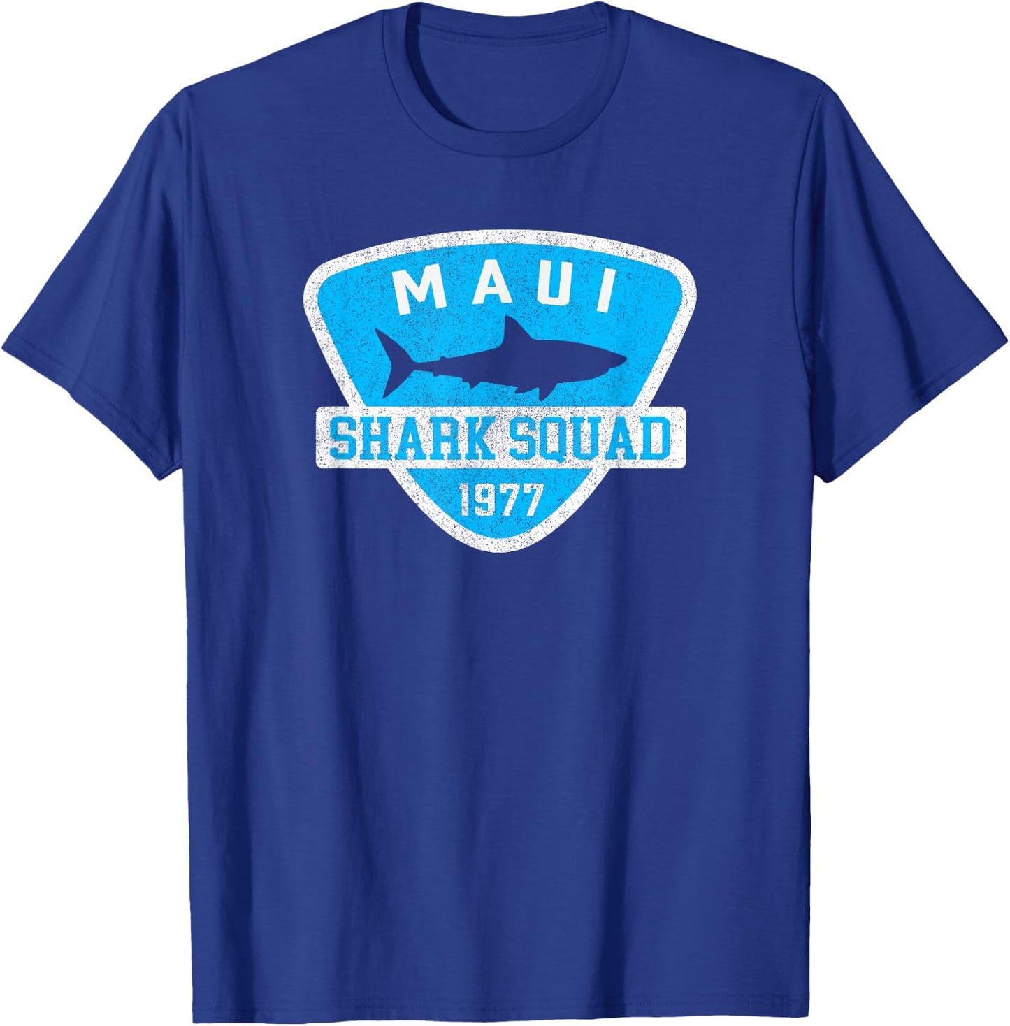 Kids Maui Hawaii Shark Souvenir Boys Vintage Beach Vacation T-Shirt - T-Shirt | Royal