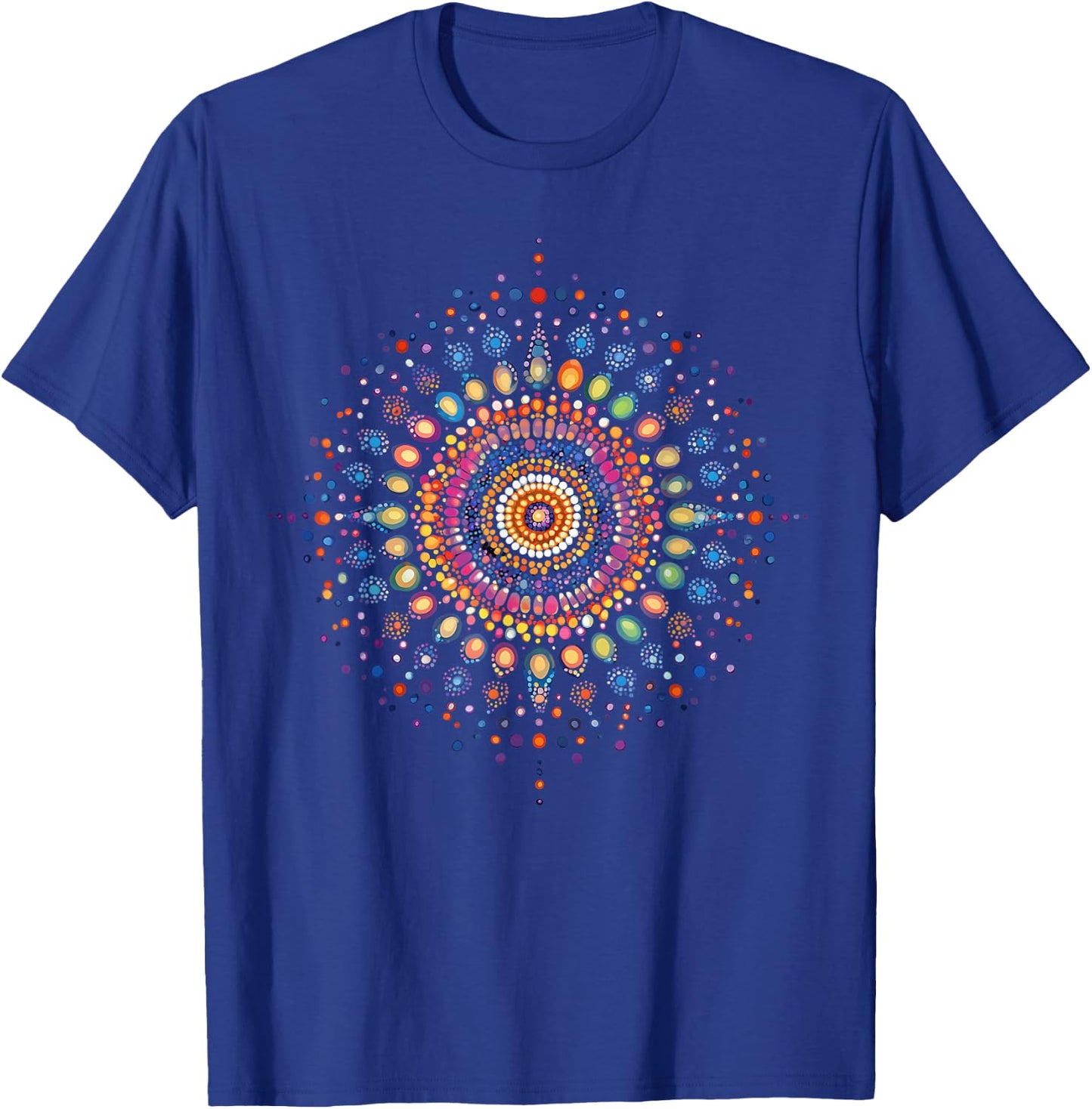 Radiant Mandala 2024 Intricate Dot Art Design T-Shirt - T-Shirt | Royal