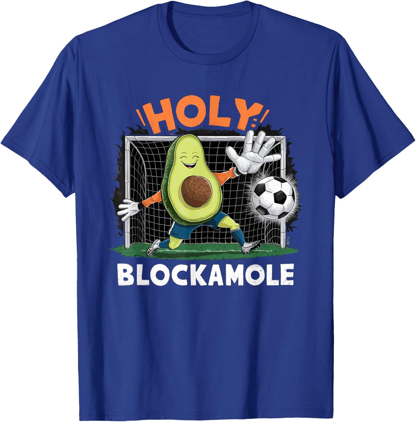 Avocado Football Player Holy Blockamole Cute Avocado Soccer T-Shirt - T-Shirt | Royal
