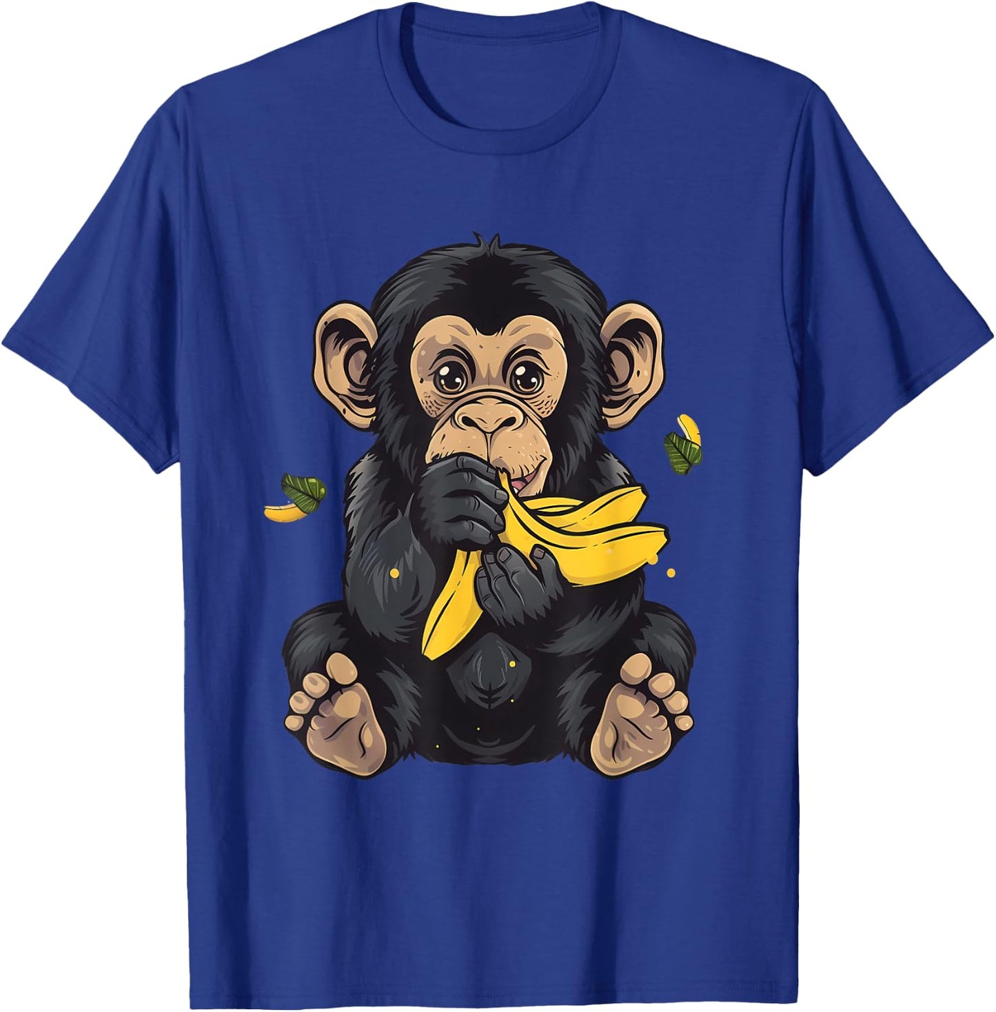 Banana Monkey Bananas Fruit Cute Monkey Wildlife Drawing T-Shirt - T-Shirt | Royal