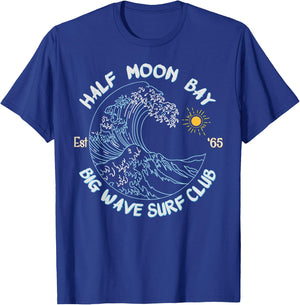 Half Moon Bay Big Wave Surf Club, surfing graphic T-Shirt - T-Shirt | Royal