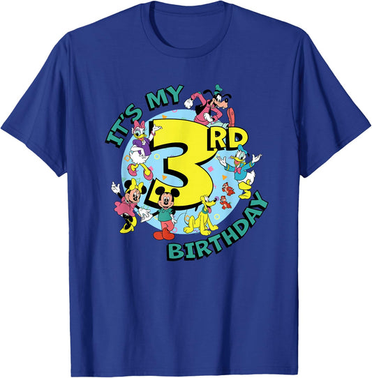 Disney Mickey and Friends It's My Third 3rd Birthday T-Shirt - T-Shirt | Royal