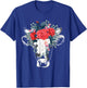 Farm Animal Nature Flower Gift Cow T-Shirt - T-Shirt | Royal