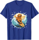 Golden Retriever Dog On Surfboard | Surfing Men Women Girls Kids T-Shirt - T-Shirt | Royal