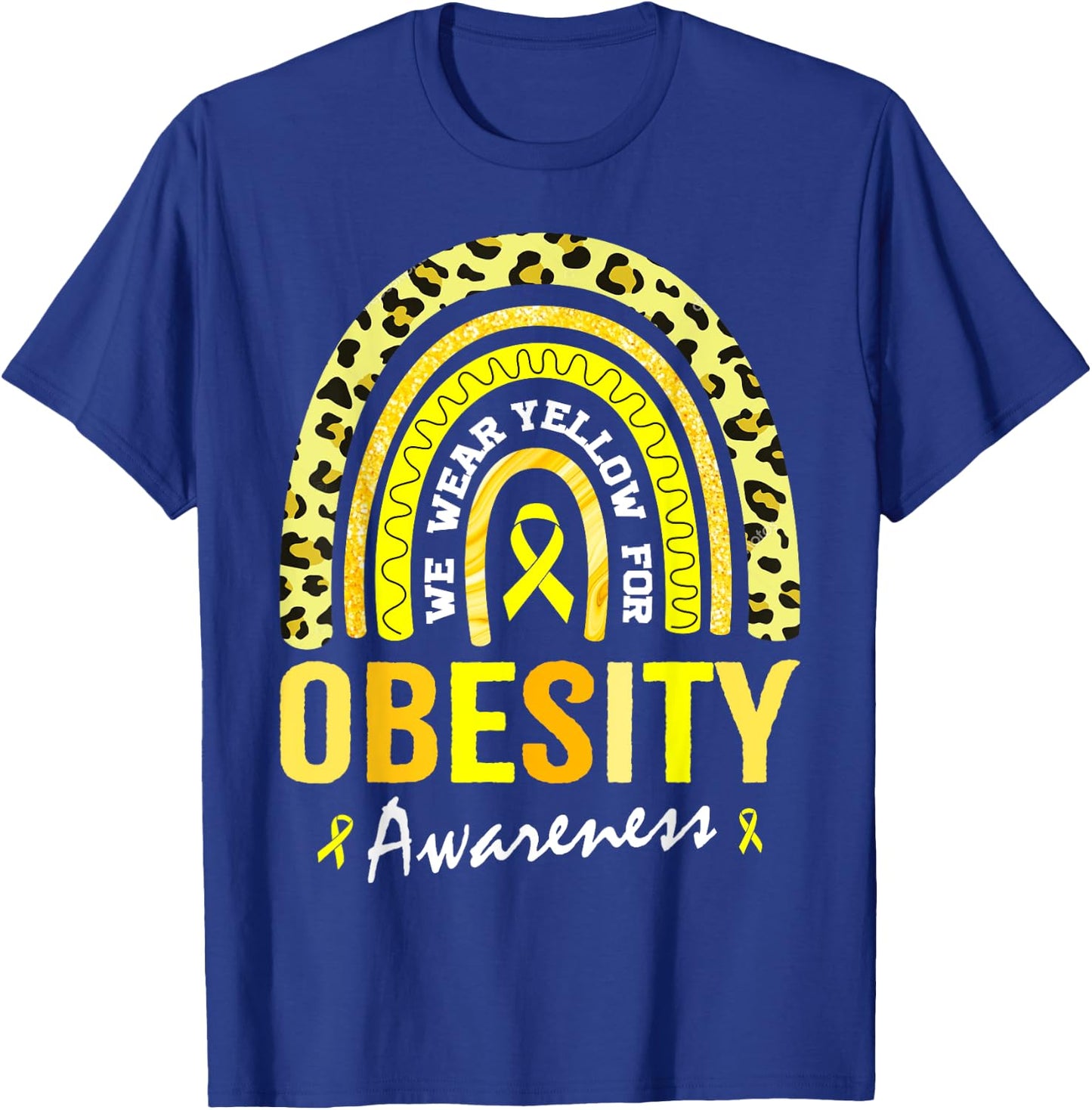 In March We Wear Yellow for Obesity Awareness T-Shirt - T-Shirt | Royal