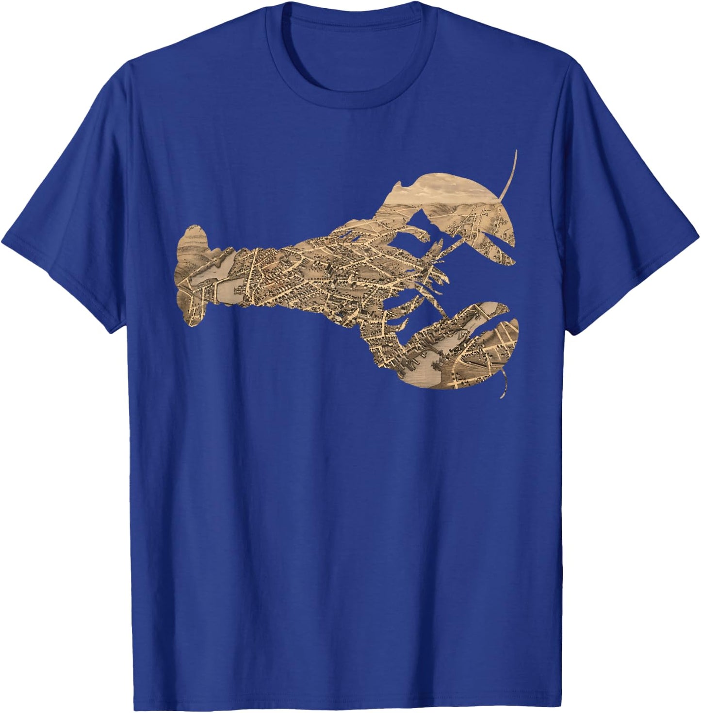 New London CT Lobster Map Silhouette T-Shirt - T-Shirt | Royal