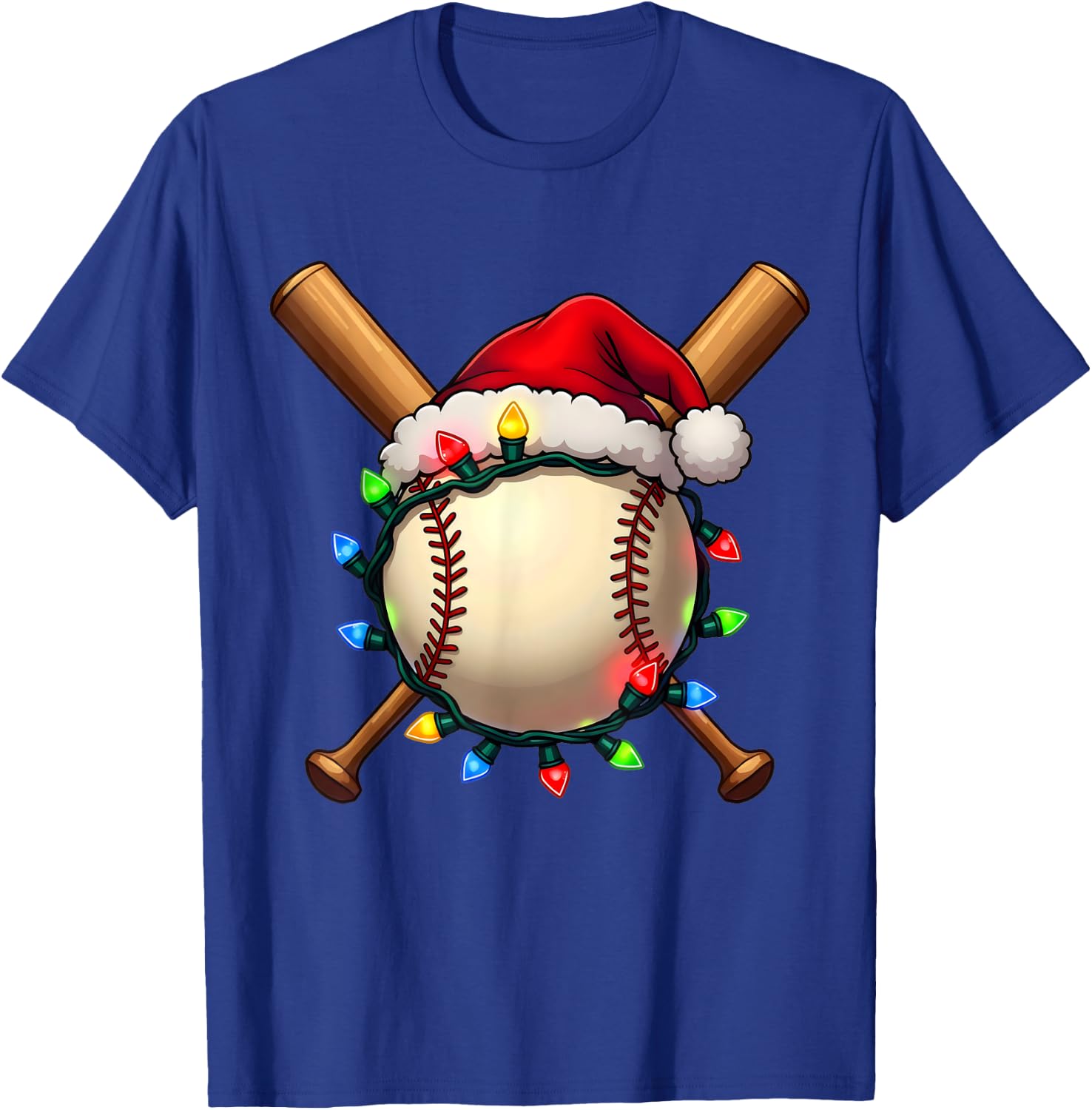 Santa Sports Boys Christmas Day Baseball Player Cool T-Shirt - T-Shirt | Royal