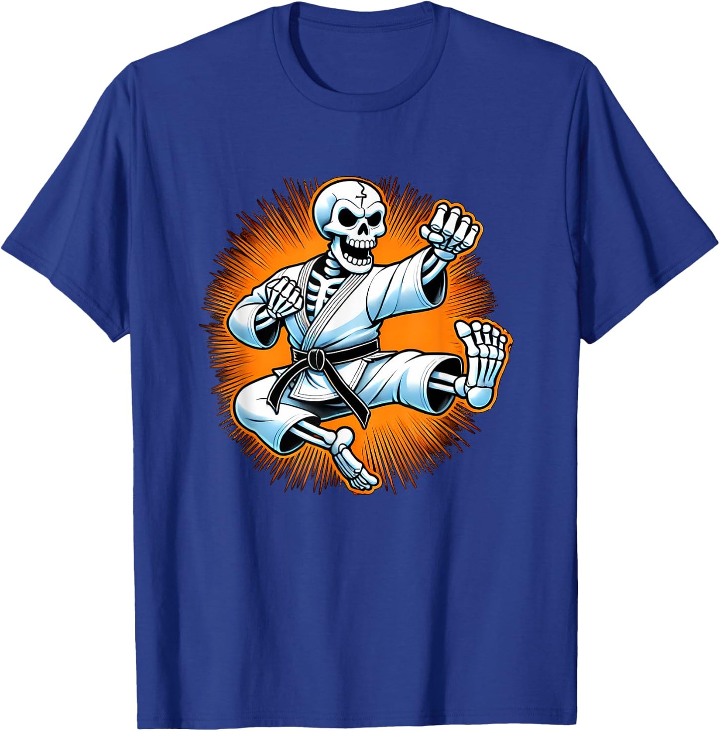 Halloween Skeleton Karate T-Shirt - T-Shirt | Royal