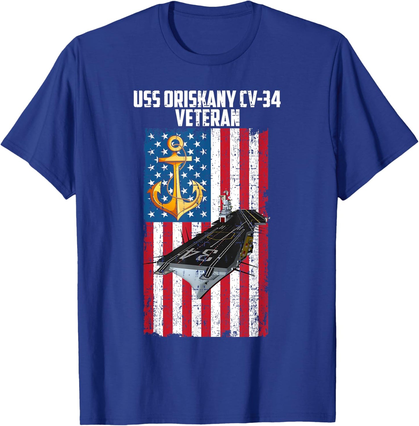 USS Oriskany CV-34 Aircraft Carrier Veteran Day Father's Day T-Shirt - T-Shirt | Royal