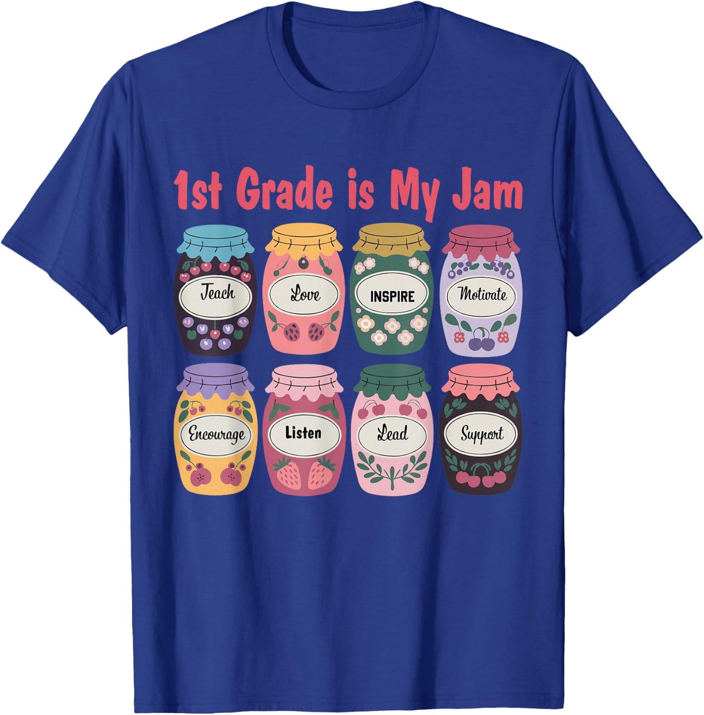 1st Grade Is My Jam Back To School Teacher Students Kids T-Shirt - T-Shirt | Royal