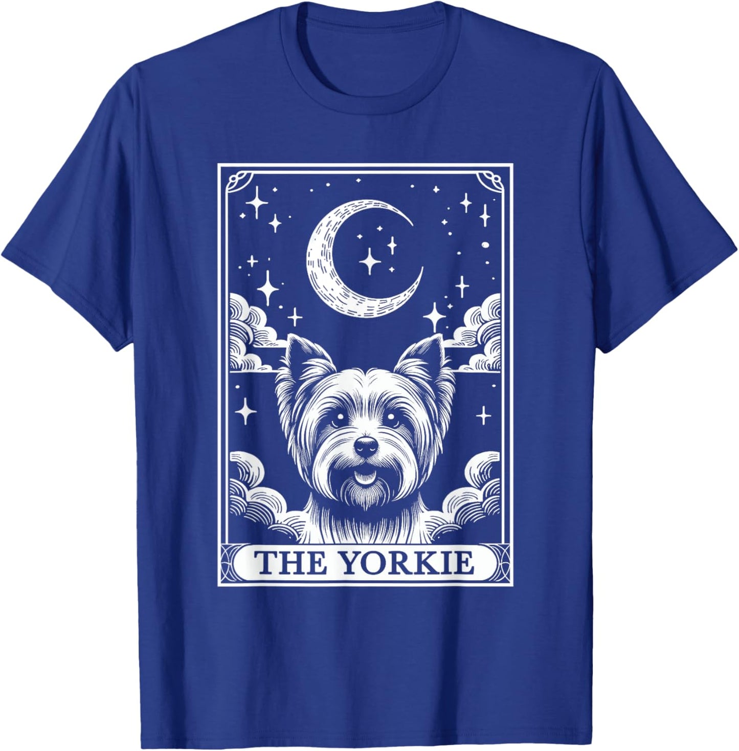 Tarot Card Vintage Crescent Moon Yorkshire Terrier Dog Mom T-Shirt - T-Shirt | Royal