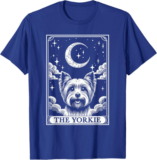 Tarot Card Vintage Crescent Moon Yorkshire Terrier Dog Mom T-Shirt - T-Shirt | Royal
