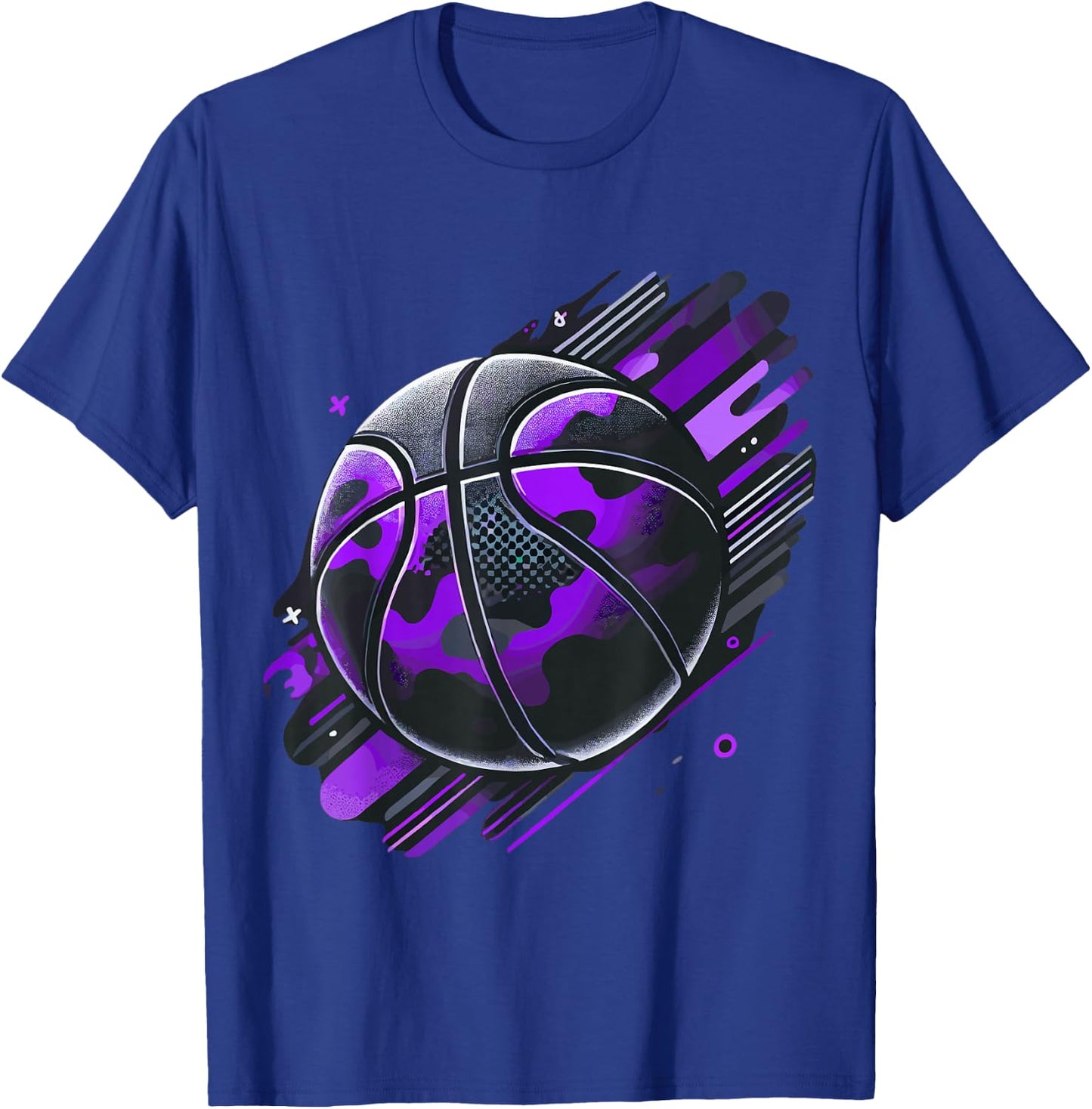 Magical and Funny Basketball Gifts Purple Camouflage T-Shirt - T-Shirt | Royal