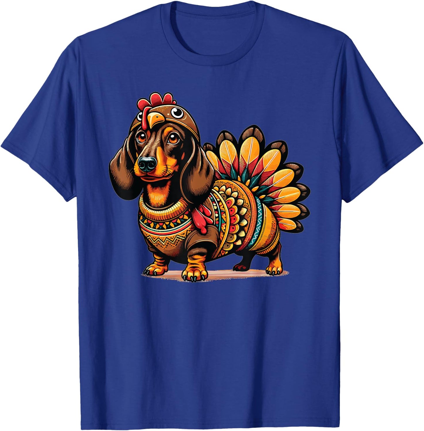 Doxie Dachshund Dog Turkey Costume Women Men Kids Toddler T-Shirt - T-Shirt | Royal
