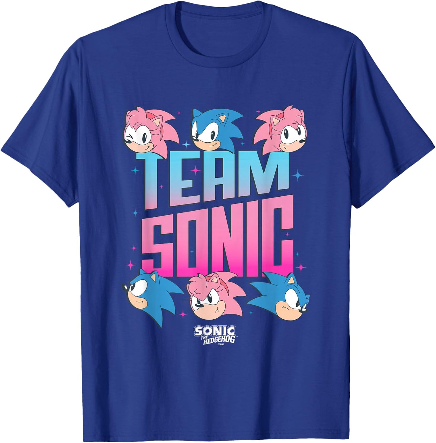 Sonic The Hedgehog Team Sonic Amy Rose Retro Logo T-Shirt - T-Shirt | Royal