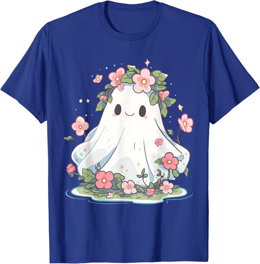 Halloween Ghost Flower Women Girls Halloween Costume T-Shirt - T-Shirt | Royal