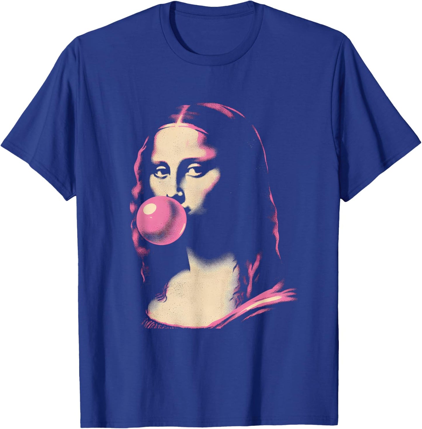 Mona-Lisa Blowing Bubble Gum - Funny Vintage Graphic Gum T-Shirt - T-Shirt | Royal