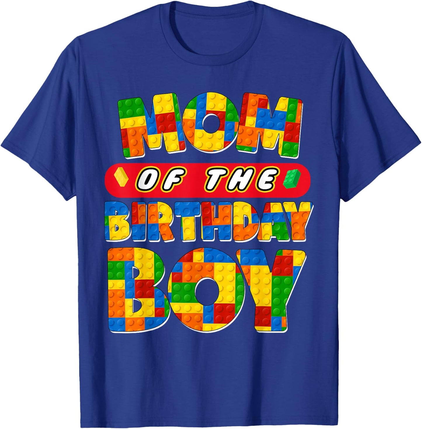Mom And Dad Birthday Boy Building Bricks Family Party Decor T-Shirt - T-Shirt | Royal