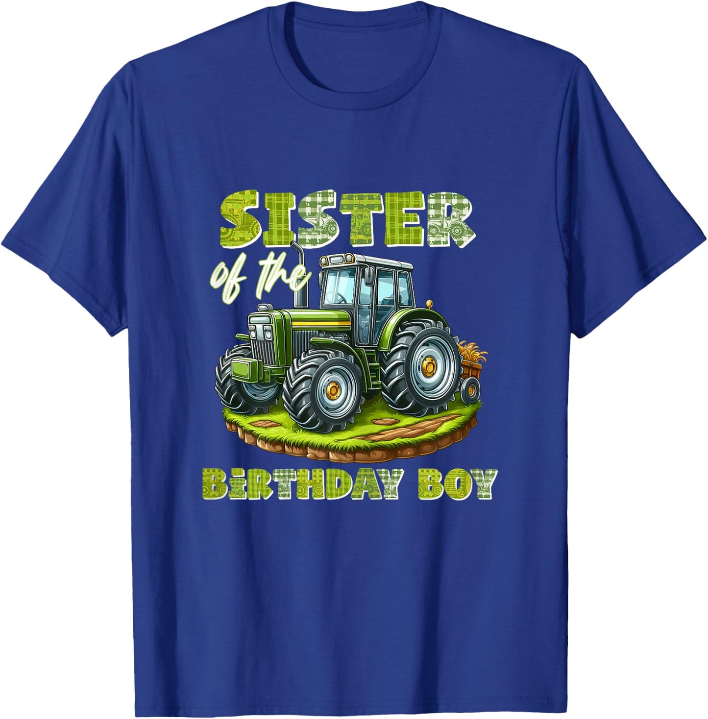Sister Of The Birthday Boy Tractor Family Matching T-Shirt - T-Shirt | Royal