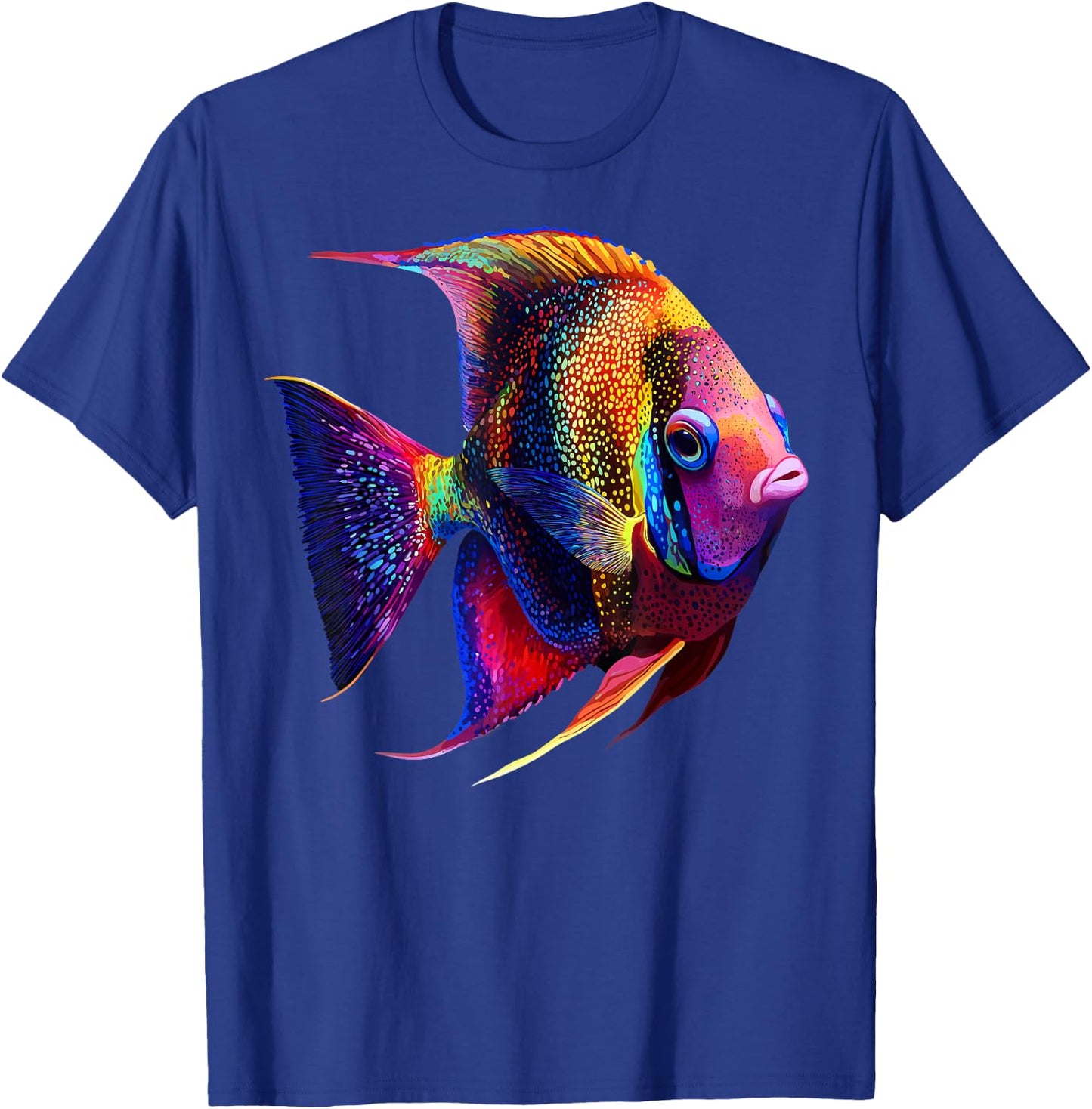 Colorful Angelfish Aquarium Fish Lover Women Black T-Shirt - T-Shirt | Royal
