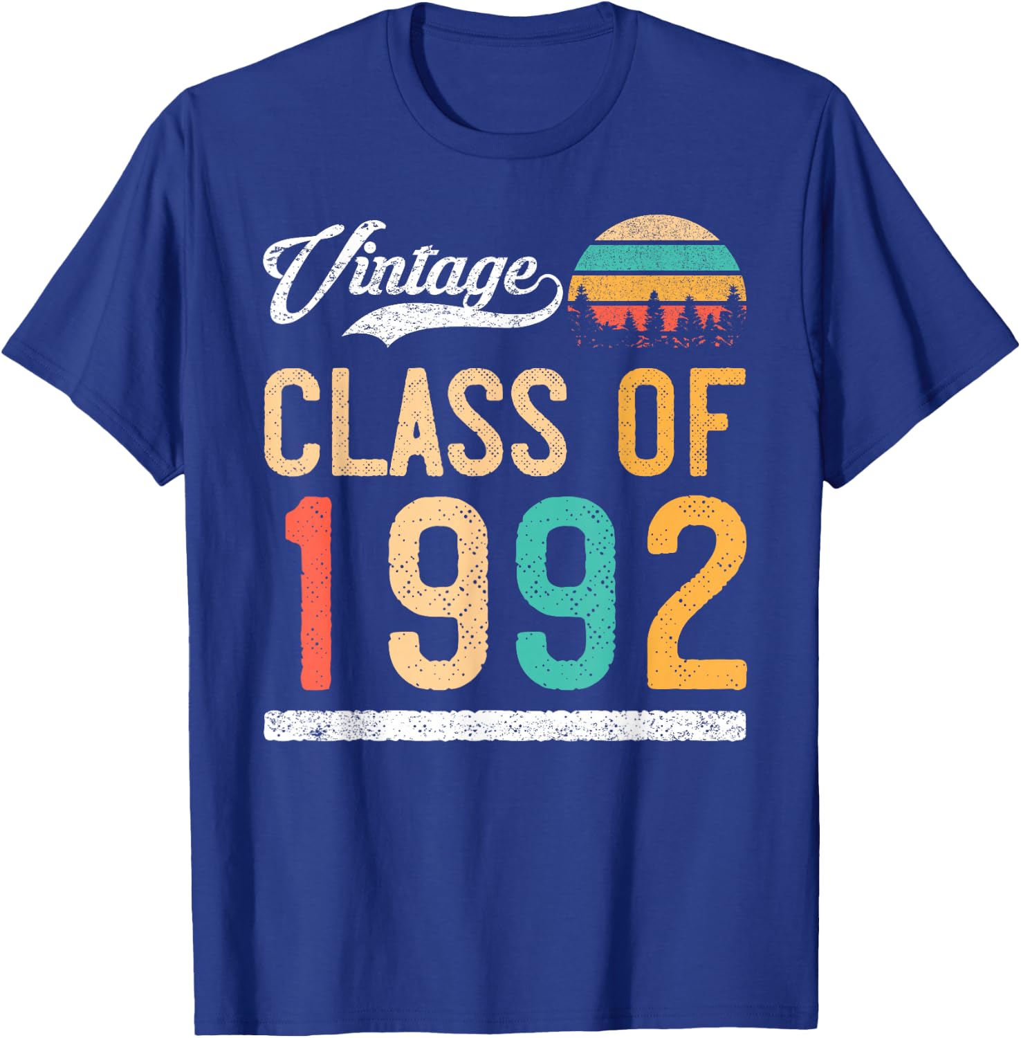 Vintage Class of 1992 High School or College Graduation T-Shirt - T-Shirt | Royal