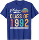 Vintage Class of 1992 High School or College Graduation T-Shirt - T-Shirt | Royal