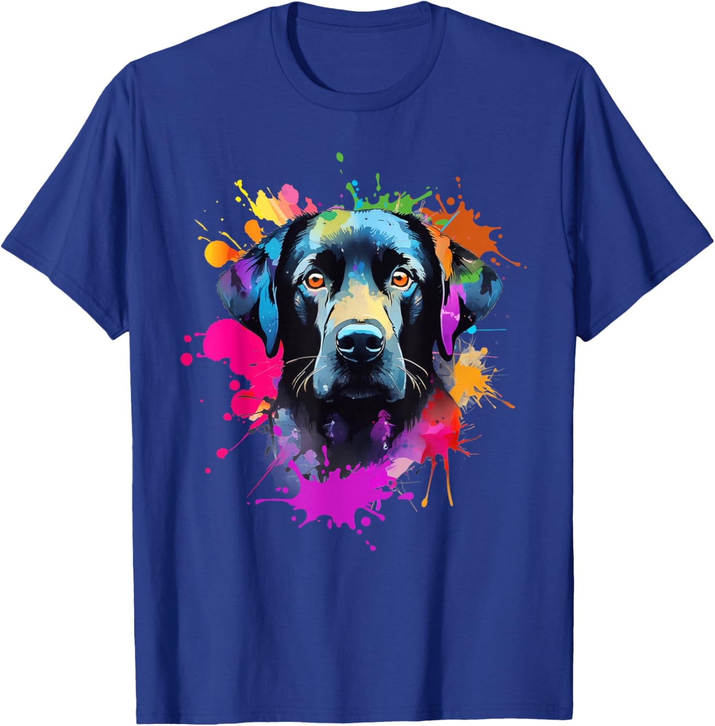 Colourful Labrador Black Retriever Lab Splash Paint Art T-Shirt - T-Shirt | Royal