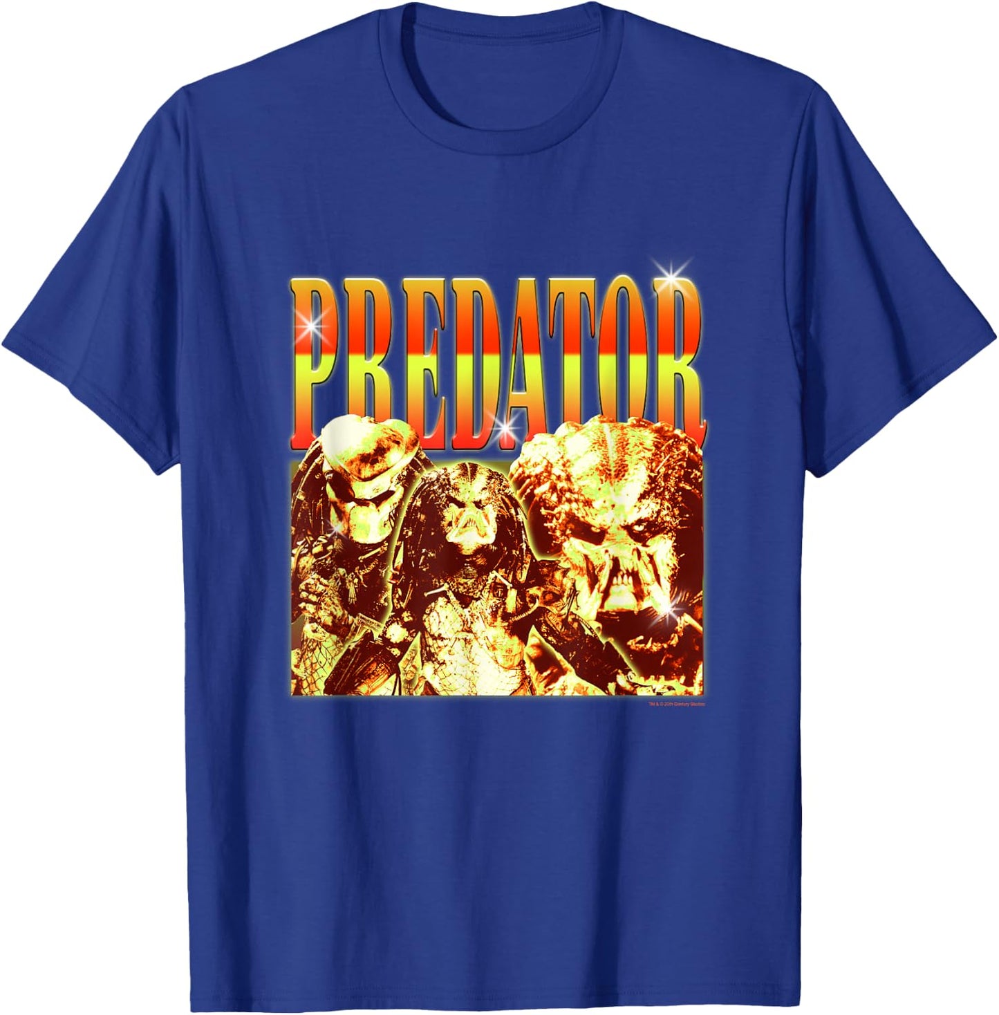 Aliens Iconic Epic Predator Montage Retro Big Chest Poster T-Shirt - T-Shirt | Royal