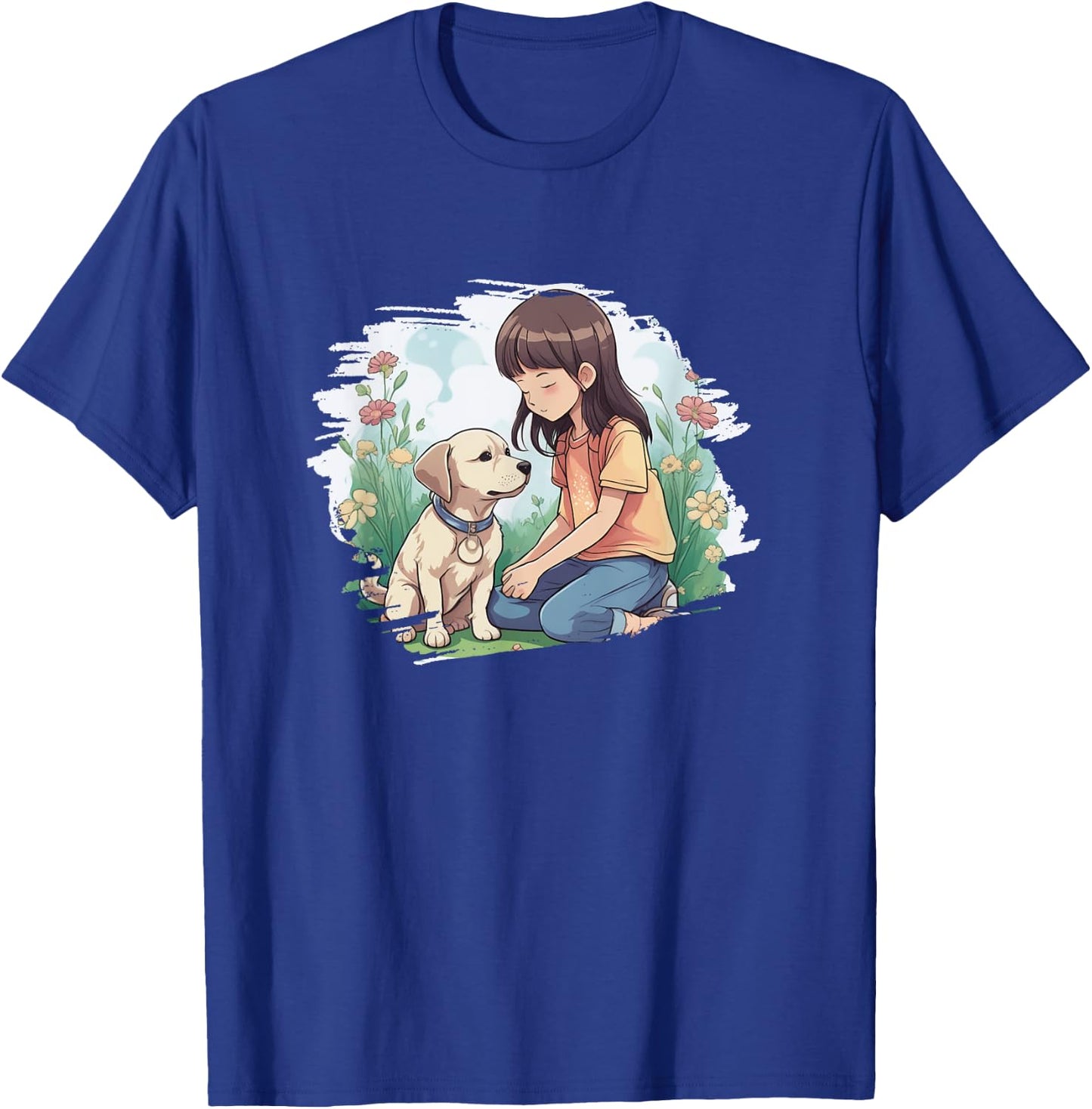Cute dog shows unconditional affection to girl puppy lover T-Shirt - T-Shirt | Royal