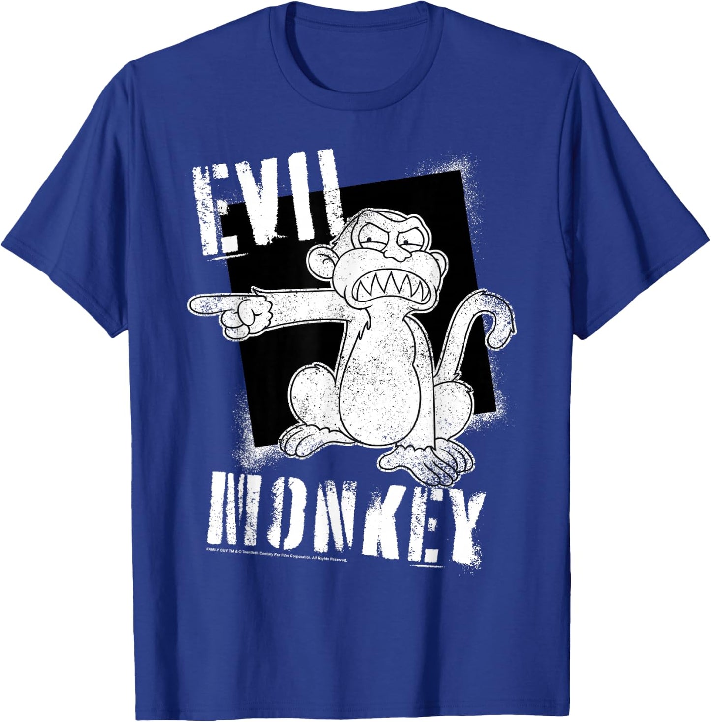 Family Guy Evil Monkey Angry Distressed Big Chest Poster T-Shirt - T-Shirt | Royal