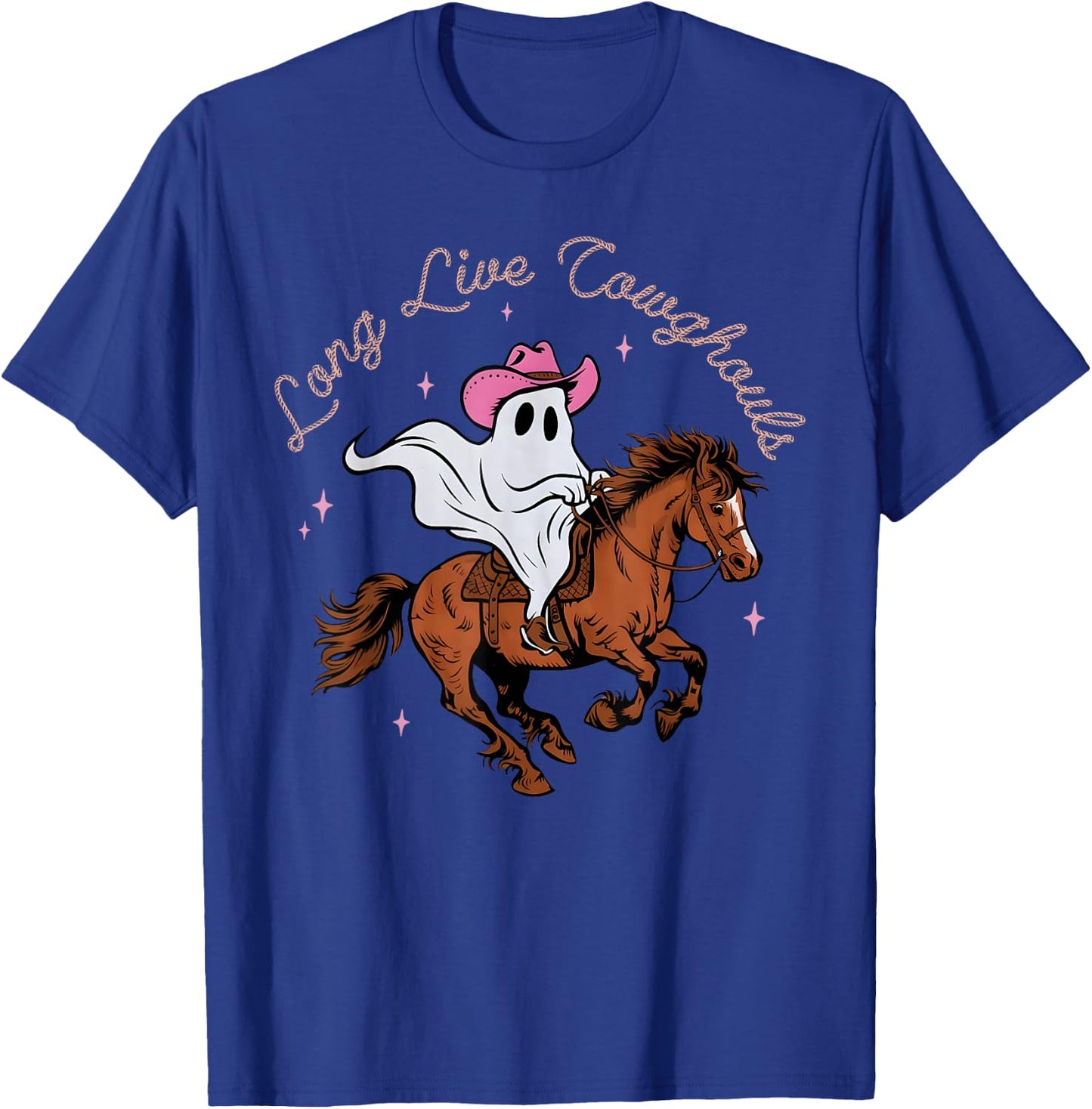 Long Live Cowghouls Western Ghost Halloween Cowboy Cowgirl T-Shirt - T-Shirt | Royal
