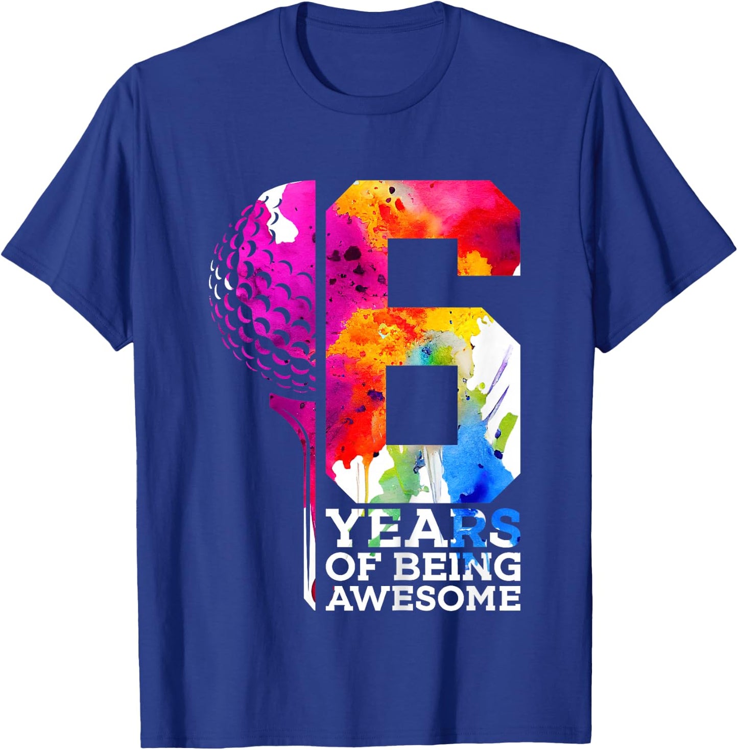 Kids 6 YEARS OF BEING AWESOME GOLF 6TH BIRTHDAY T-Shirt - T-Shirt | Royal